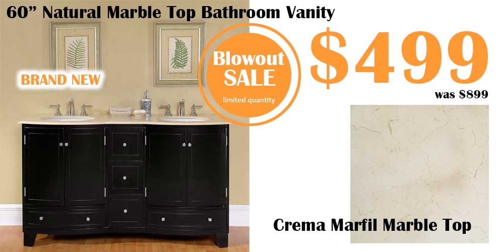 60-inch Bathroom Vanity Double Sink Cabinet on Sale